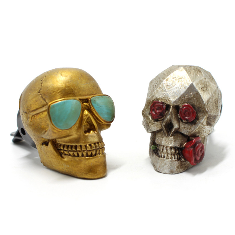 Car Air Freshener Vent - 2‌pcs/set Resin Rose Skull Car Air